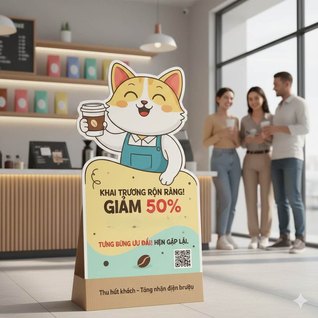 Standee khai trương